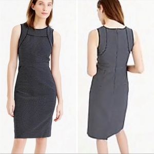 J Crew tipped sheath navy polka dot dress 12T